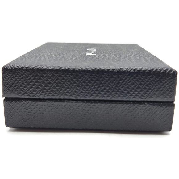 Prada Teddy Bear Keychain Purse Charm Beige Black Saffiano Leather with Crystals - Picture 10 of 11